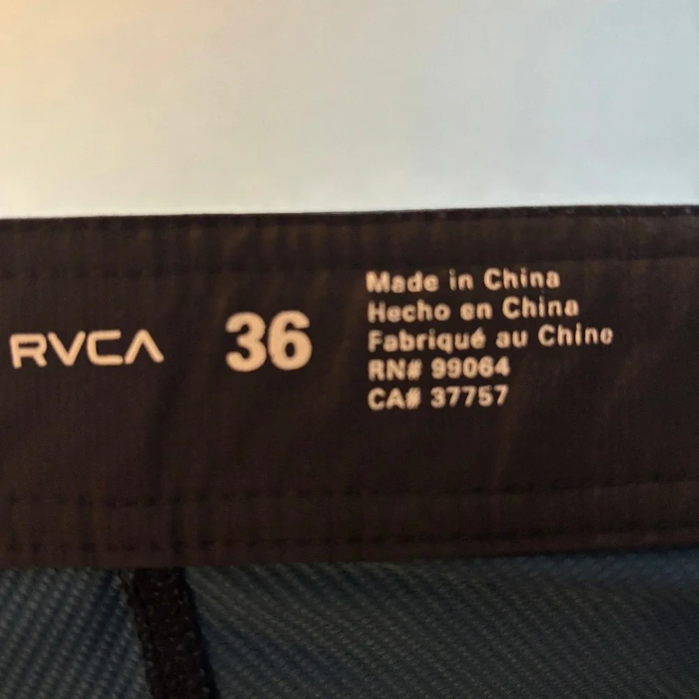 RVCA Board Shorts Mens 36 Blue 4-Way Performance Stretch Swim Trunks ME117VAT